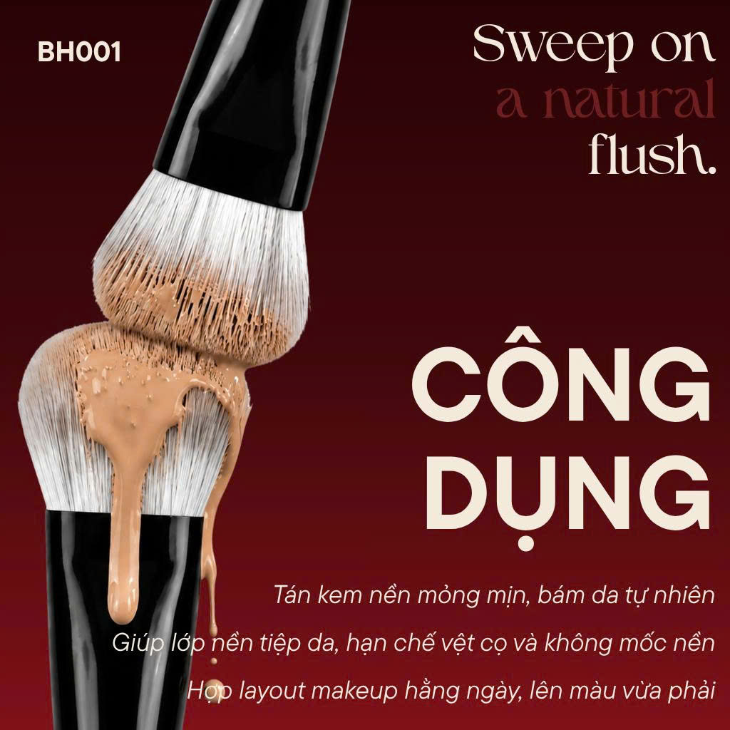 Cọ Đánh Má Hồng Kem Và Nền Lỏng BH Cosmetics THUMB FOUNDATION BH001
